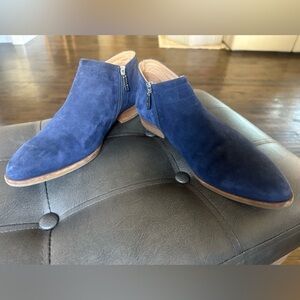 ITALEAU Women's Blue Suede Ankle Boots - Made in Italy; Genuine Leather